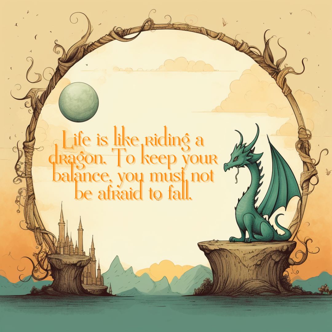 Dragon Wisdom "Life is like riding a dragon" - Travel mug with a handle