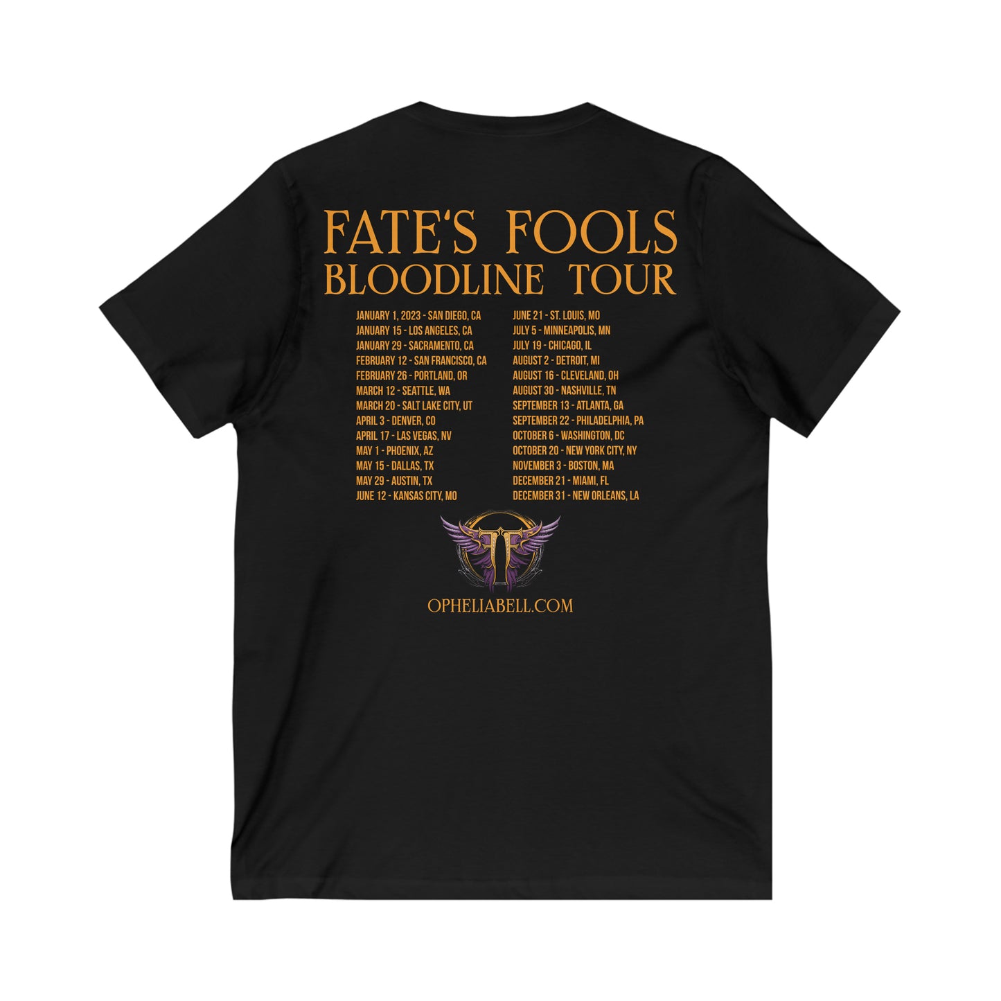 Fate's Fools Bloodline Tour - Unisex Jersey Short Sleeve V-Neck Tee